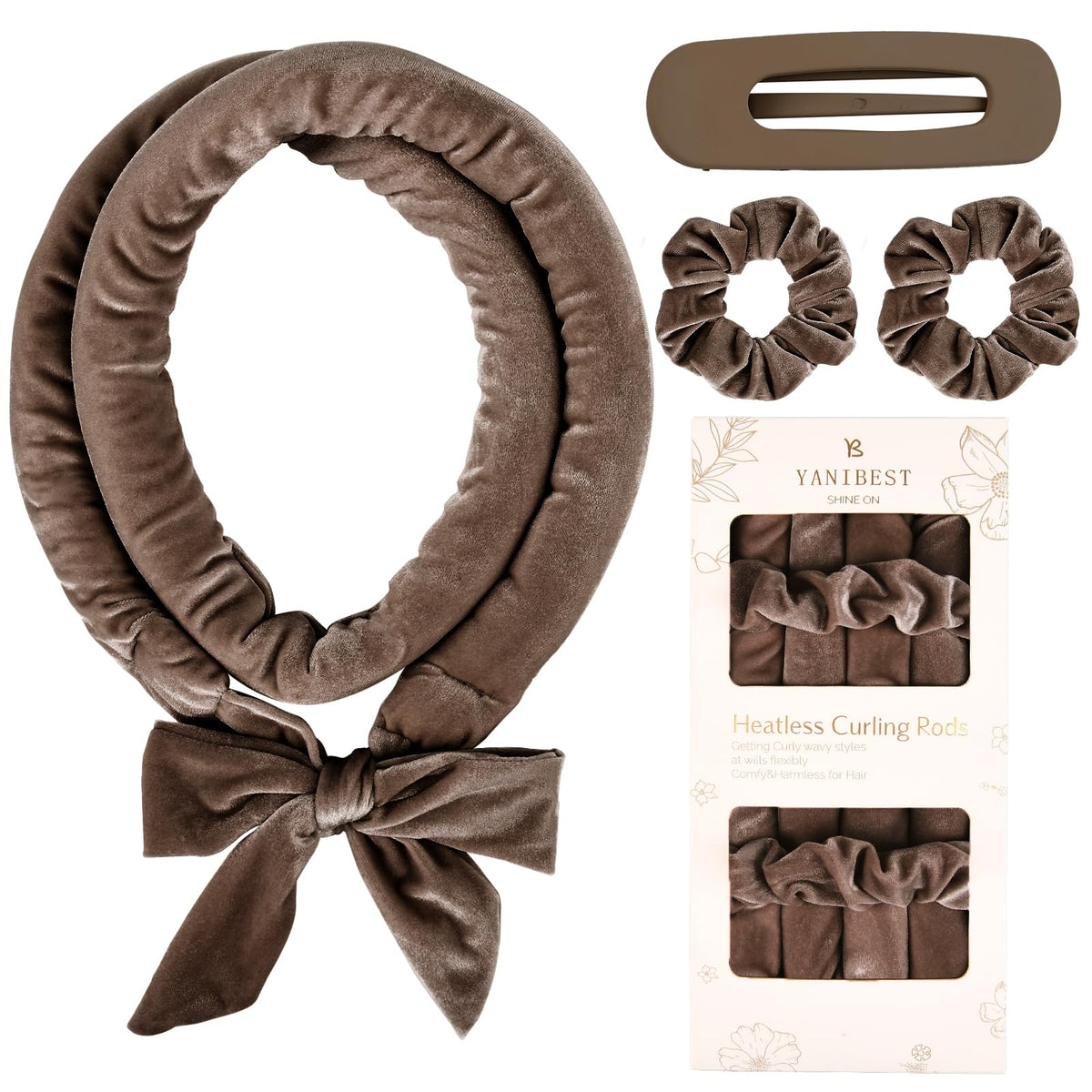 Yanibest Heatless Hair Curler No Heat Hair Curlers to Sleep in Overnight Satin Heatless Curling Set with Hair Scrunchies Clip for All Hair Types